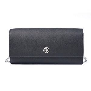 ✨️ Tory Burch ✨️ Emerson Black Saffiano Chain Wallet Clutch/Crossbody Purse